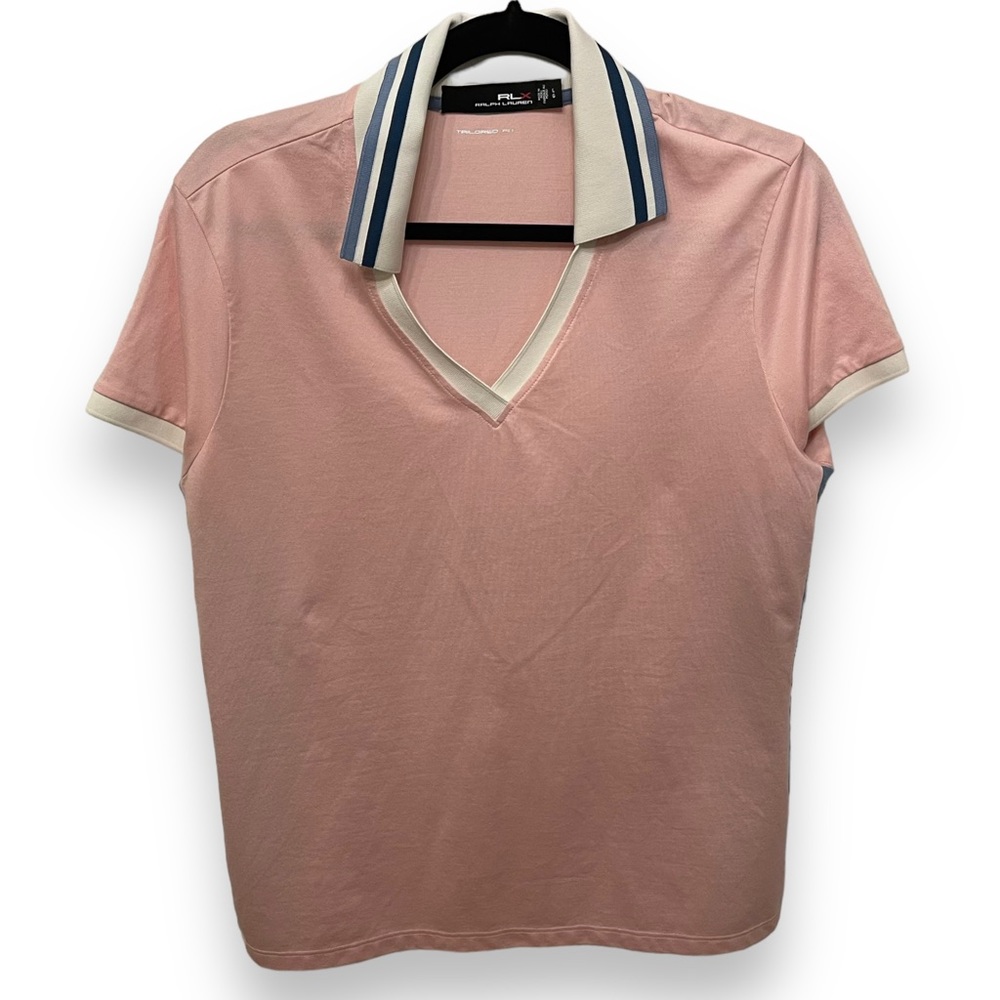 RLX Ralph Lauren Golf Polo Tailored Fit Womens Size Large Retro Pink